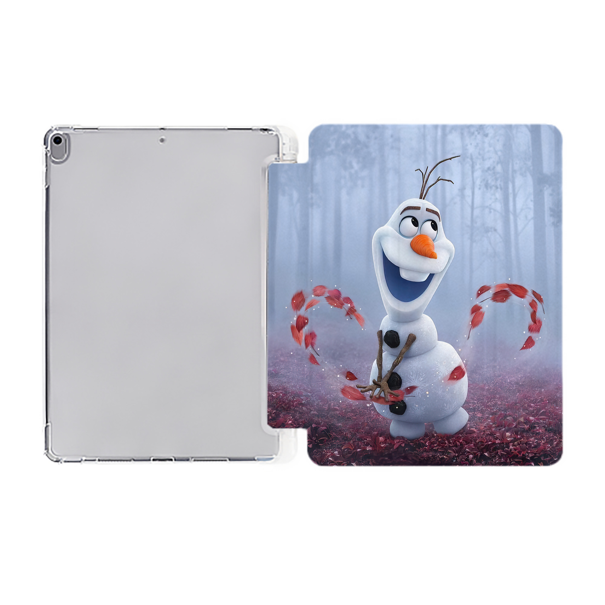 （画像用） アナと雪の女王 アンナ エルサ Frozen Anna Elsa IPad ケース ペン収納付き 三つ折りスタンド PUレザー×シリコン 対応機種9.5/10.5/10.9インチ
